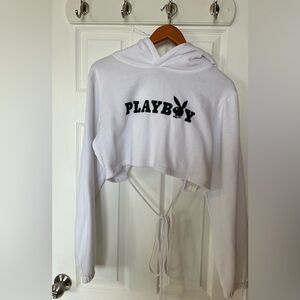 Playboy crop top hoodie
